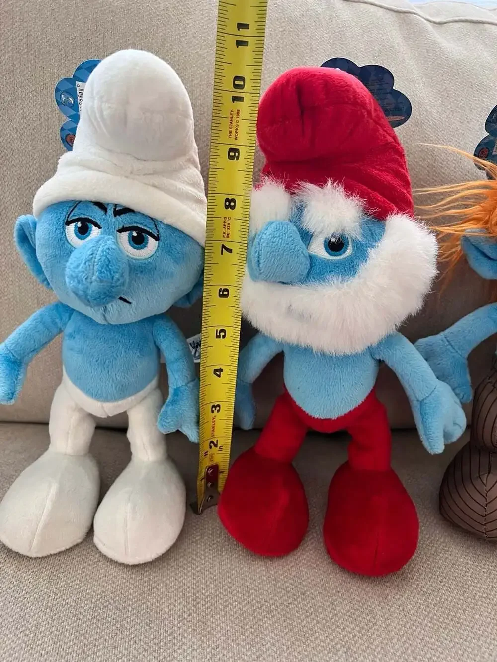 The Smurfs Plush Toy Set of 3 Papa Smurf Grouchy Hackus Jakks Pacific NWT